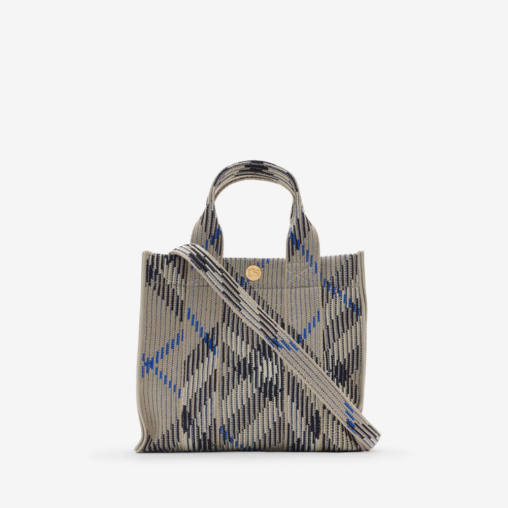 Burberry Mini Check Knitted Tote in Lichen 80904041 - Photo-3