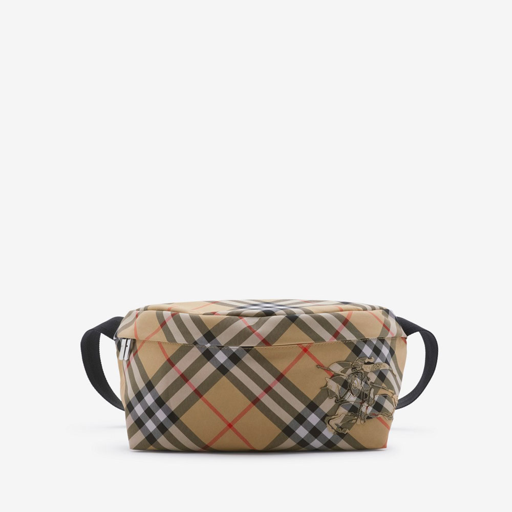 Burberry Check Belt Bag in Sand Nylon 80917801