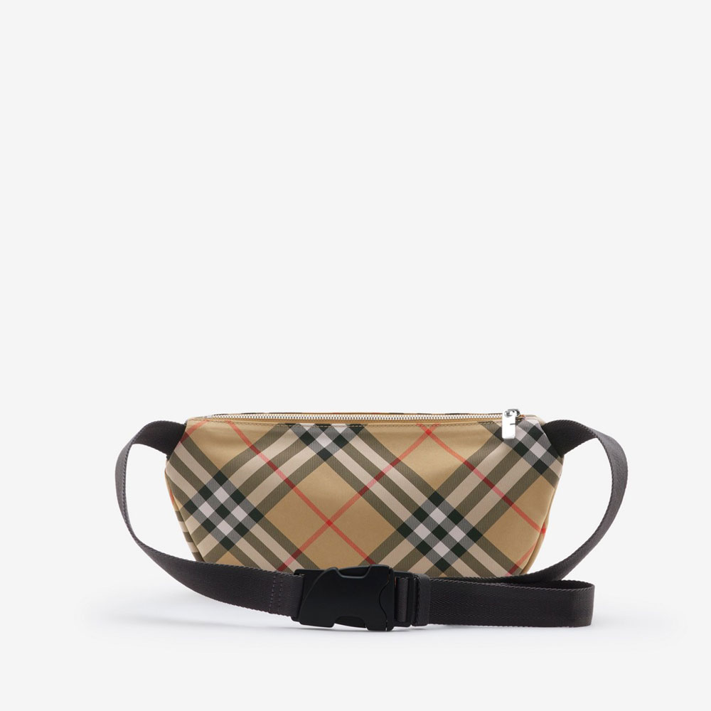 Burberry Check Belt Bag in Sand Nylon 80917801 - Photo-3