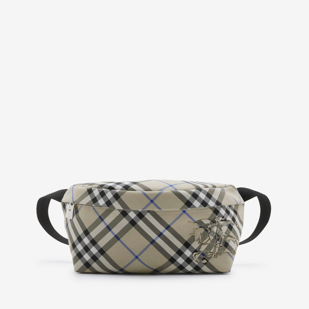 Burberry Check Belt Bag in Lichen Nylon 80917811