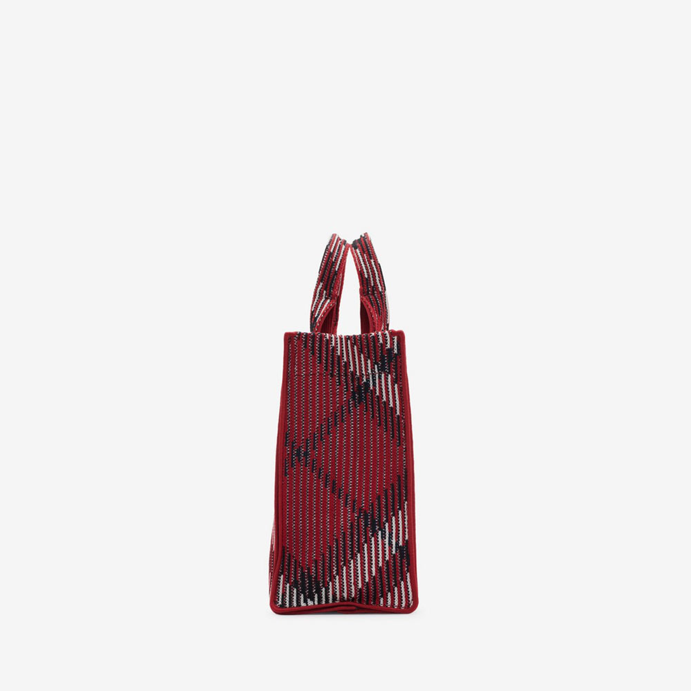 Burberry Mini Check Knitted Tote in Scarlet 80930721 - Photo-2