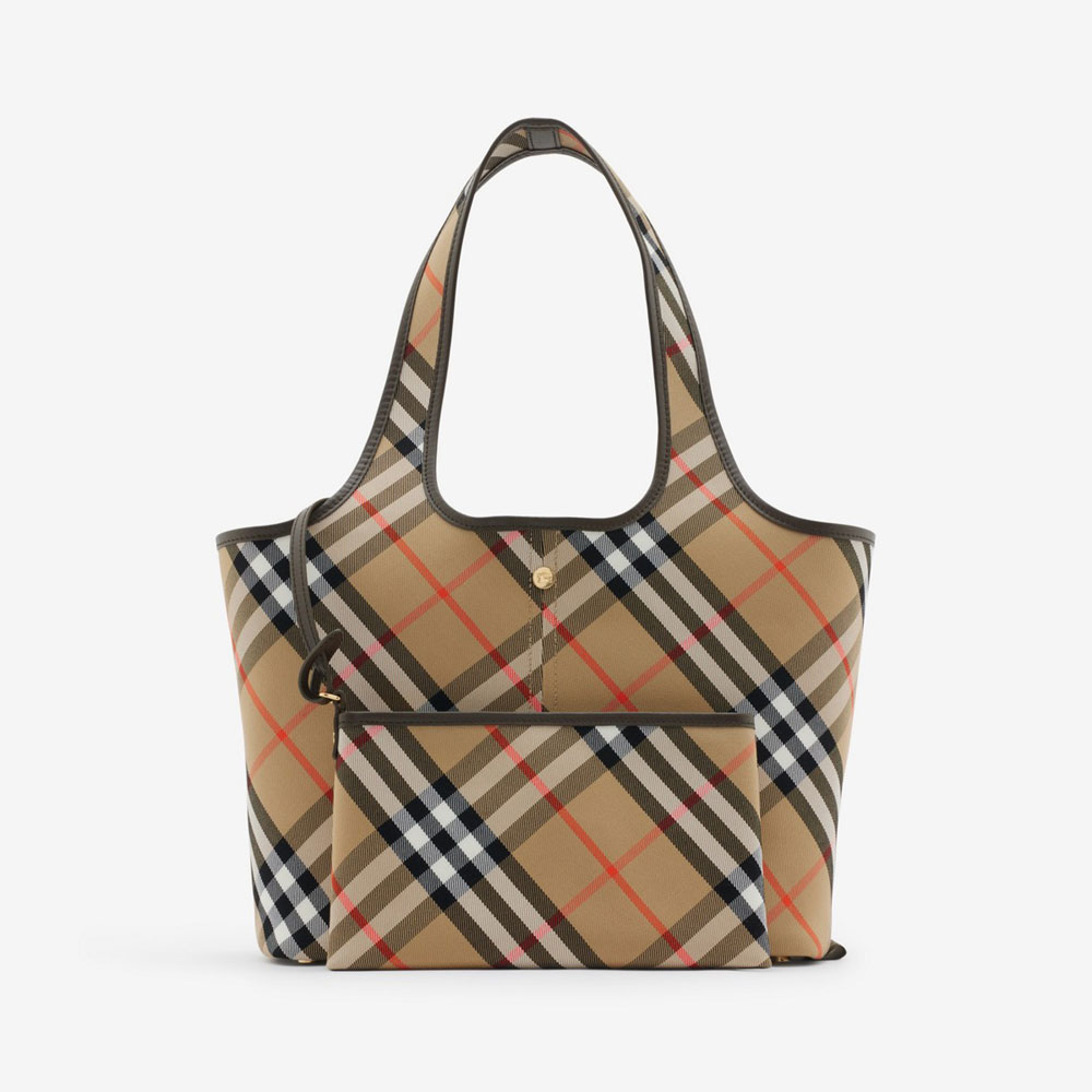 Burberry Small Check Tote in Sand 80946851 - Photo-3