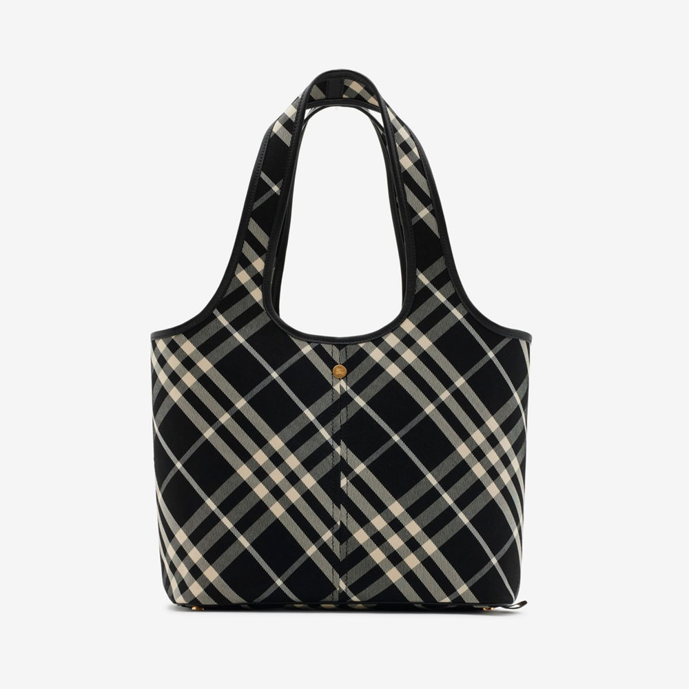 Burberry Small Check Tote in Black calico 80946861