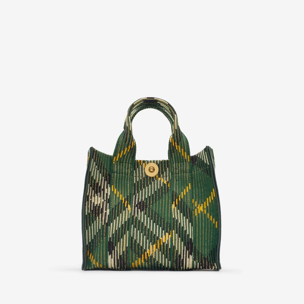 Burberry Mini Check Knitted Tote in Ivy 80957851