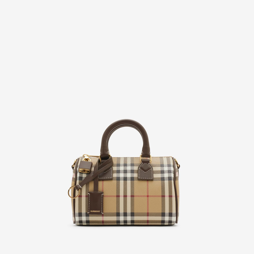 Burberry Mini Check Bowling Bag in Military 80975981