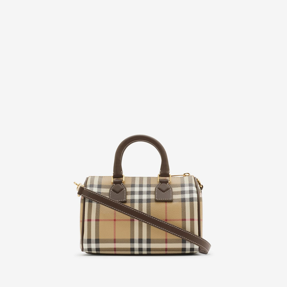 Burberry Mini Check Bowling Bag in Military 80975981 - Photo-3