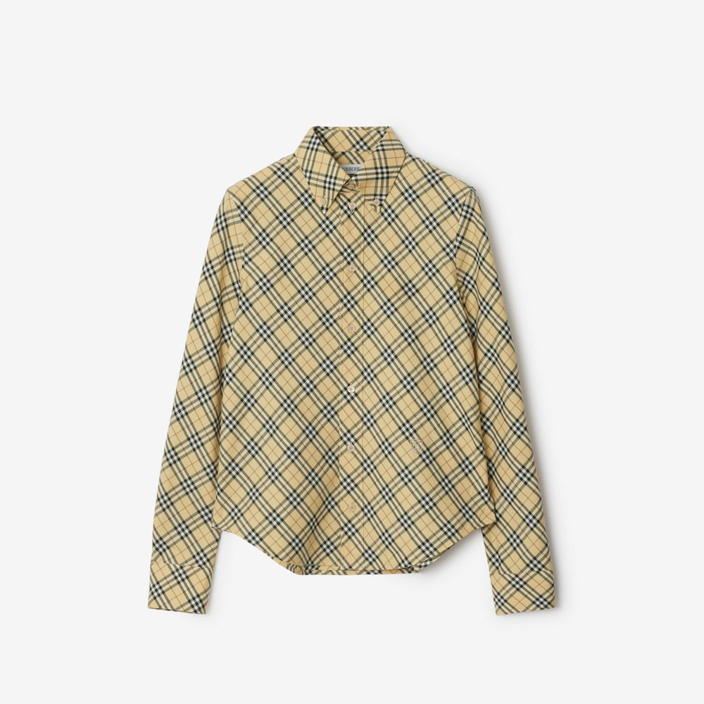 Burberry Check Cotton Shirt in Grain 80982551