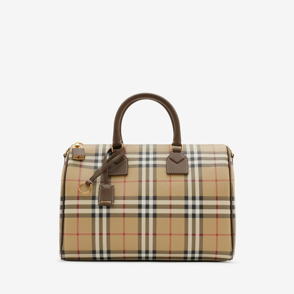 Burberry Medium Check Bowling Bag in Military 80998131