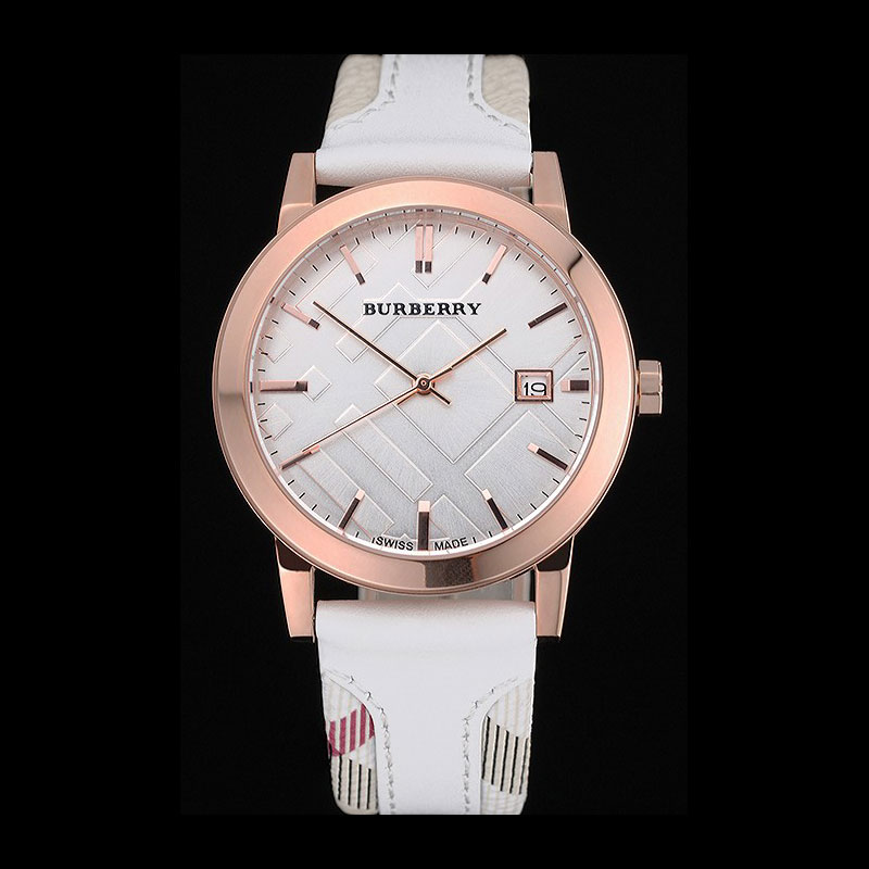Burberry The City Classic Silver Dial White Bracelet BB5796