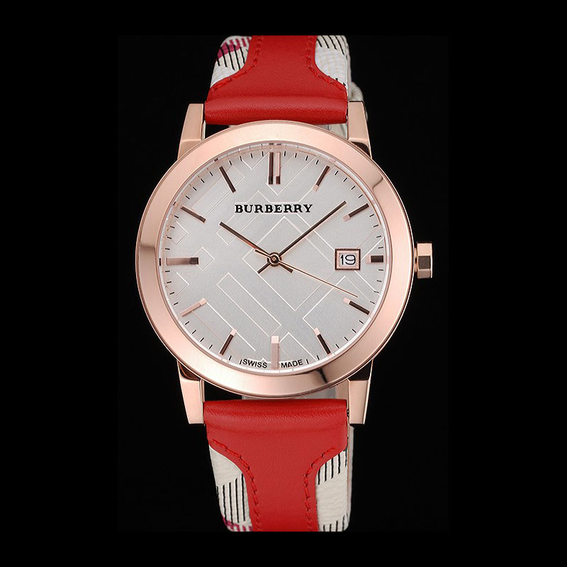 Burberry The City Classic Silver Dial Red Bracelet BB5798