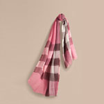 Burberry Check Modal Cashmere and Silk Scarf Rose Pink 39692341
