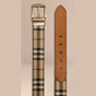 Burberry Reversible Horseferry Check and Leather Belt Tan 39757761 - thumb-2