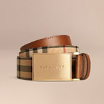 Burberry Horseferry Check and Leather Belt 39758501