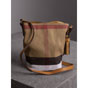 Burberry Small Ashby in Canvas Check and Leather in Saddle Brown 39829331 - thumb-2