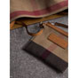 Burberry Small Ashby in Canvas Check and Leather in Saddle Brown 39829331 - thumb-3