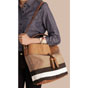 Burberry Medium Ashby in Canvas Check and Leather Saddle Brown 39829371 - thumb-3