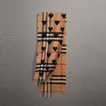 Burberry Classic Cashmere Scarf in Check and Hearts in Black 39937481