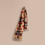 Burberry Classic Cashmere Scarf in Check and Hearts Parade Red 39937501