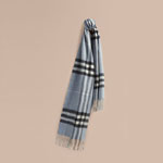 Burberry Classic Cashmere Scarf in Check Dusty Blue 39944811