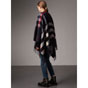 Burberry Check Cashmere and Wool Poncho in Navy 40196201 - thumb-3