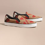 Burberry Check Heart Print Slip-on Trainers Check parade Red 40214171