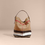 Burberry Medium Ashby in Riveted Canvas Check and Leather 40338041
