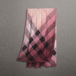 Burberry Ombre Washed Check Silk Scarf in Ash Rose 40395611