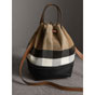 Burberry Small Canvas Check and Leather Bucket Bag in Tan 40495541 - thumb-2
