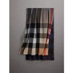 Burberry Lightweight Cashmere Scarf in Ombre Check 40535561