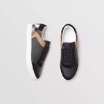 Burberry Leather and House Check Sneakers in Black 40540211