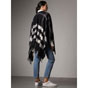 Burberry Check Cashmere and Wool Poncho in Black 40594451 - thumb-3