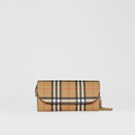 Burberry Vintage Check and Leather Wallet with Chain 40732201
