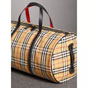 Burberry Large Vintage Check and Leather Barrel Bag in Military Red 40742791 - thumb-2