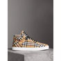 Burberry Vintage Check Cotton High-top Sneakers in Antique Yellow 40762341 - thumb-3