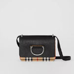 Burberry Mini Vintage Check and Leather D-ring Bag in Black 40767431
