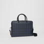 Burberry London Check and Leather Briefcase in Navy black 80051591 - thumb-3