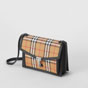 Burberry Small Vintage Check and Leather Crossbody Bag 80063591 - thumb-2