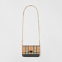 Burberry The Mini Vintage Check and Leather D-ring Bag in Black 80095301 - thumb-2