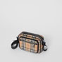 Burberry Vintage Check and Leather Crossbody Bag in Archive Beige 80101521 - thumb-2