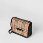 Burberry The Small Vintage Check and Leather D-ring Bag in Black 80105441 - thumb-3