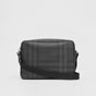 Burberry London Check and Leather Messenger Bag in Dark Charcoal 80139871 - thumb-4