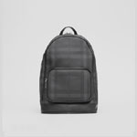 Burberry London Check and Leather Backpack in Dark Charcoal 80139881