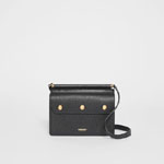 Burberry Mini Leather Title Bag with Pocket Detail in Black 80145791