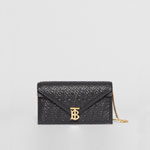 Burberry Small Quilted Monogram TB Envelope Clutch in Black 80148361