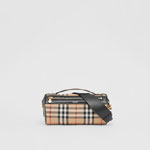 Burberry The Vintage Check and Leather Barrel Bag 80150751