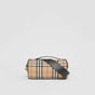 Burberry The Vintage Check and Leather Barrel Bag 80150751 - thumb-4