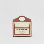 Burberry Mini Two-tone Canvas and Leather Pocket Bag 80317461