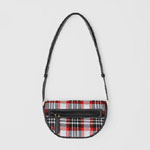 Burberry Mini Knitted Tartan and Leather Olympia Bag 80352071