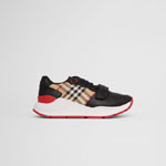 Burberry Leather and Vintage Check Cotton Sneakers 80381841