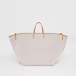 Burberry Extra Large Embossed Logo Cotton Canvas Beach Tote 80390791